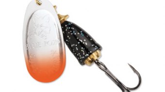 "Blue Fox Classic Vibrax Spinner" — Red Tipped-Silver Flake — №4