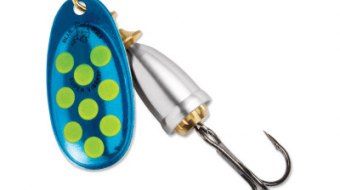 "Blue Fox Classic Vibrax Spinner" — Blue-Fluorescent Yellow-Silver UV — №5
