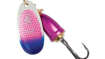 "Blue Fox Classic Vibrax Spinner" — Cerise Scale Blue Tip UV — №4