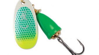 "Blue Fox Classic Vibrax Spinner" — Green Scale Chartreuse Tip UV — №5