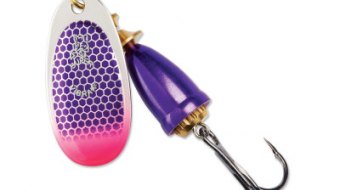 "Blue Fox Classic Vibrax Spinner" — Purple Scale Pink Tip UV — №5