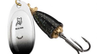 "Blue Fox Classic Vibrax Spinner" — Black Chartreuse Candyback — №1