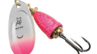 "Blue Fox Classic Vibrax Spinner" — Pink Chartreuse Candyback — №0