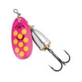 "Blue Fox Classic Vibrax Spinner" — Hot Pink-Fluorescent Yellow-Silver UV — №4