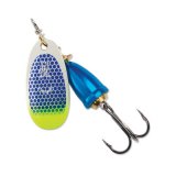 "Blue Fox Classic Vibrax Spinner" — Blue Scale Chartreuse Tip UV — №6